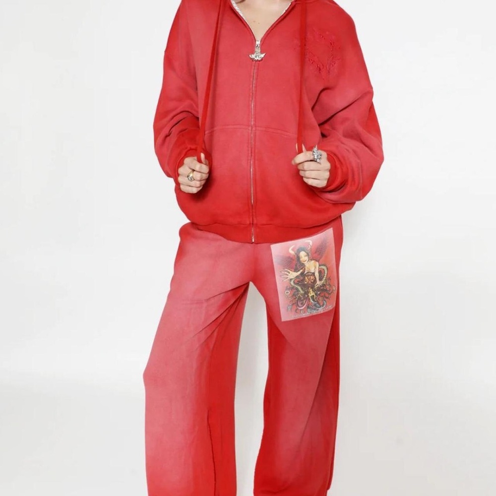 Red Boys Lie Hoodie and Pants. Worn once.